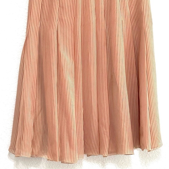 Akris Punto Woman 100% SILK Red Stripe Skirt Size 4 - Picture 3 of 14